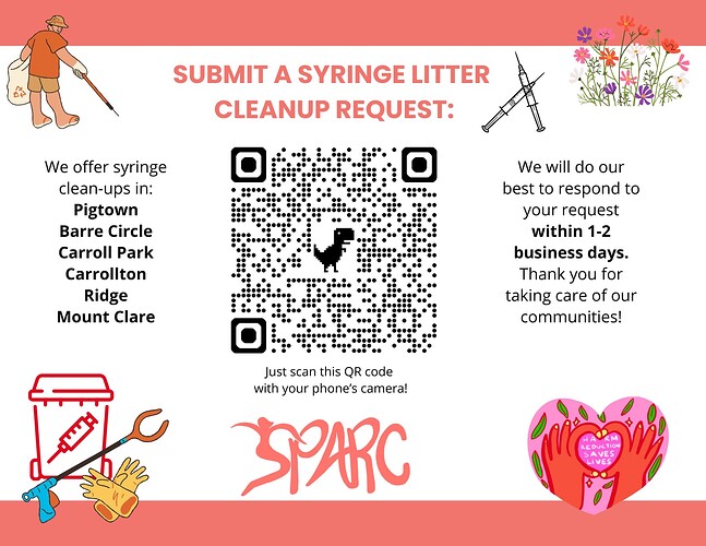 Syringe Litter Request Card with QR code